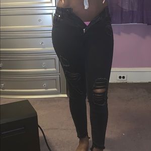 Black Cotton On Distressed Jeans